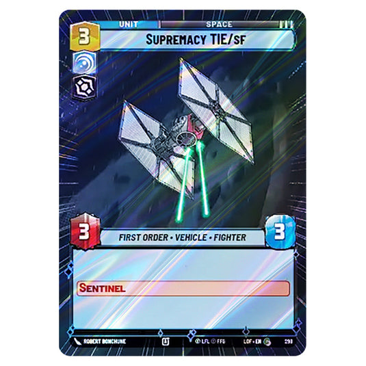 Supremacy TIE/sf  card from the Star Wars Unlimited set Legends of the Force