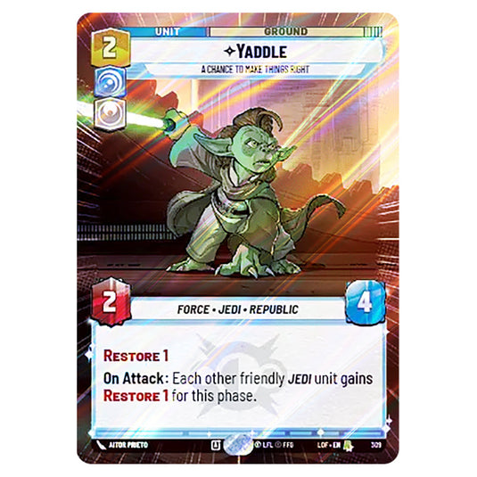 Yaddle A Chance To Make Things Right  card from the Star Wars Unlimited set Legends of the Force