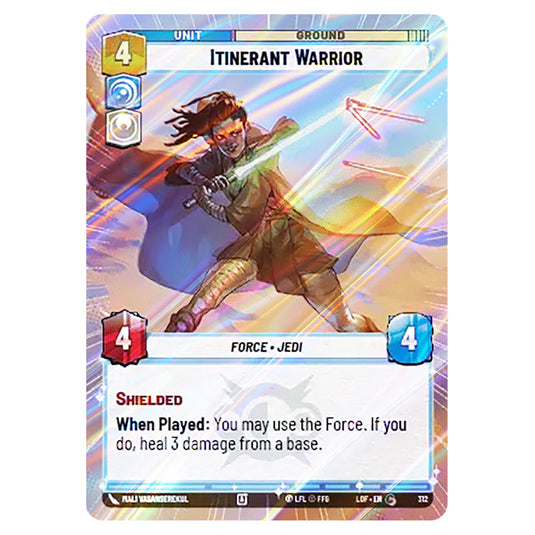 Itinerant Warrior  card from the Star Wars Unlimited set Legends of the Force