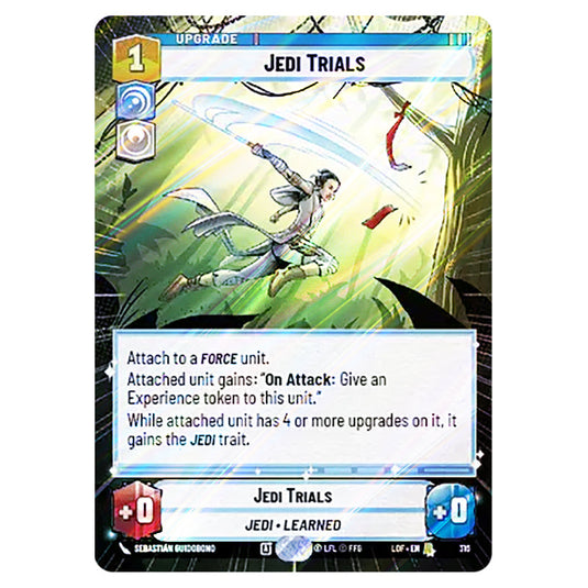 Jedi Trials  card from the Star Wars Unlimited set Legends of the Force