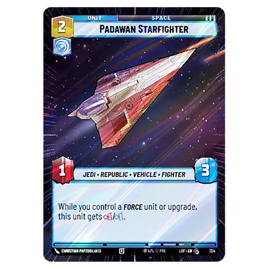 Padawan Starfighter  card from the Star Wars Unlimited set Legends of the Force
