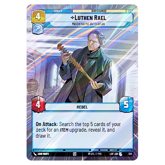 Luthen Rael Masquerading Antiquarian  card from the Star Wars Unlimited set Legends of the Force