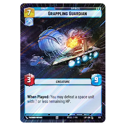Grappling Guardian  card from the Star Wars Unlimited set Legends of the Force
