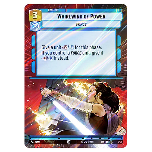 Whirlwind of Power  card from the Star Wars Unlimited set Legends of the Force