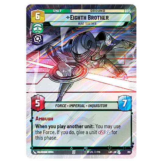 Eighth Brother Hunt Together  card from the Star Wars Unlimited set Legends of the Force