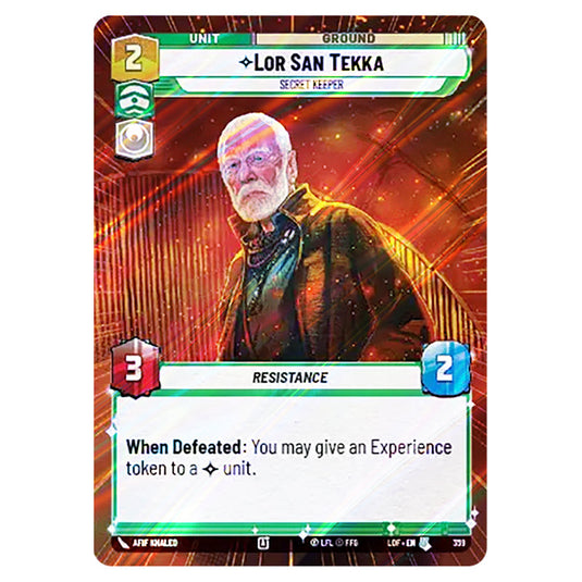 Lor San Tekka Secret Keeper  card from the Star Wars Unlimited set Legends of the Force