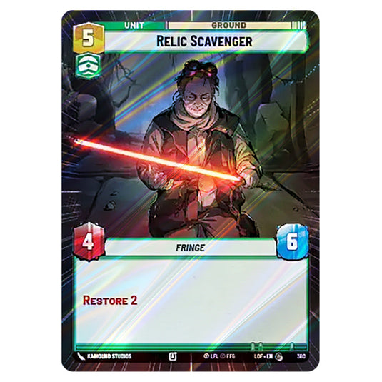 Relic Scavenger  card from the Star Wars Unlimited set Legends of the Force