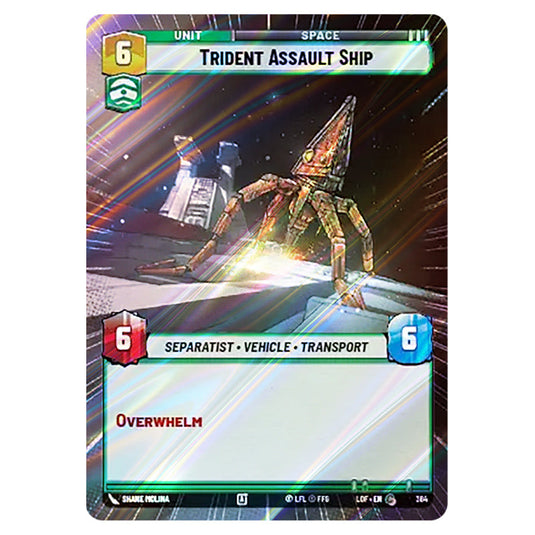 Trident Assault Ship  card from the Star Wars Unlimited set Legends of the Force