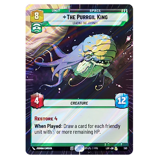 The Purrgil King Leading The Journey  card from the Star Wars Unlimited set Legends of the Force