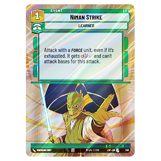 Niman Strike  card from the Star Wars Unlimited set Legends of the Force