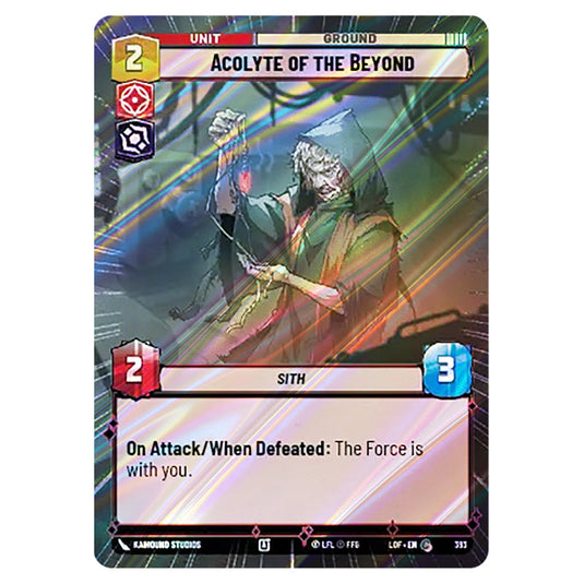Acolyte of the Beyond  card from the Star Wars Unlimited set Legends of the Force