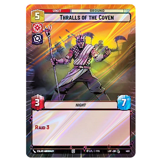 Thralls of the Coven  card from the Star Wars Unlimited set Legends of the Force