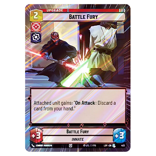 Battle Fury  card from the Star Wars Unlimited set Legends of the Force