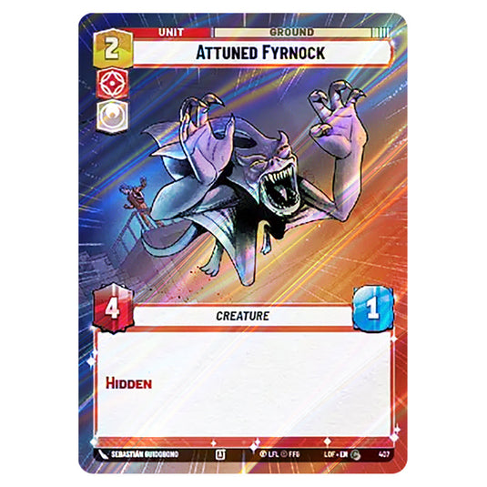 Attuned Fyrnock  card from the Star Wars Unlimited set Legends of the Force