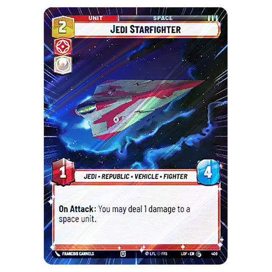 Jedi Starfighter  card from the Star Wars Unlimited set Legends of the Force