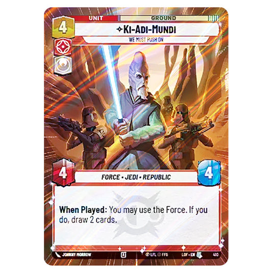 Ki-Adi-Mundi We Must Push On  card from the Star Wars Unlimited set Legends of the Force