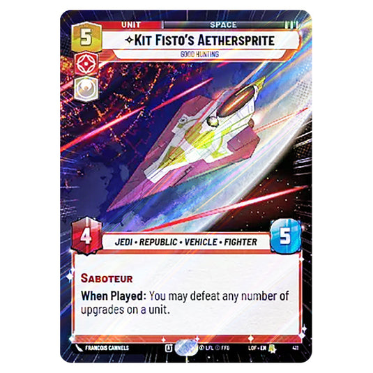 Kit Fisto's Aethersprite Good Hunting  card from the Star Wars Unlimited set Legends of the Force