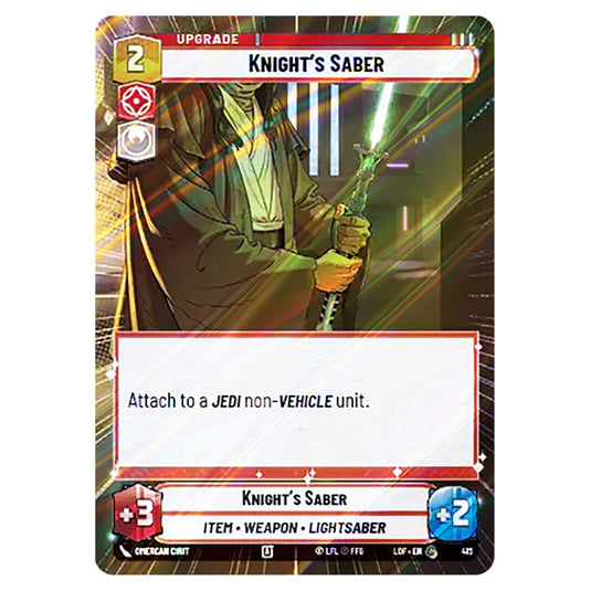Knight's Saber  card from the Star Wars Unlimited set Legends of the Force