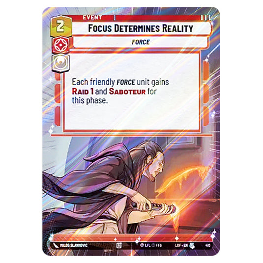 Focus Determines Reality  card from the Star Wars Unlimited set Legends of the Force