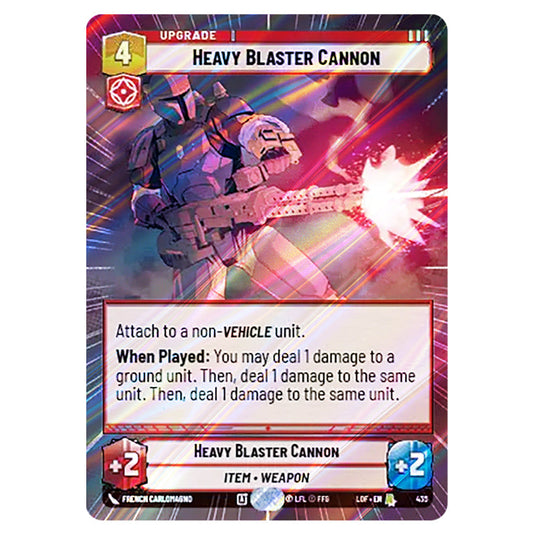 Heavy Blaster Cannon  card from the Star Wars Unlimited set Legends of the Force