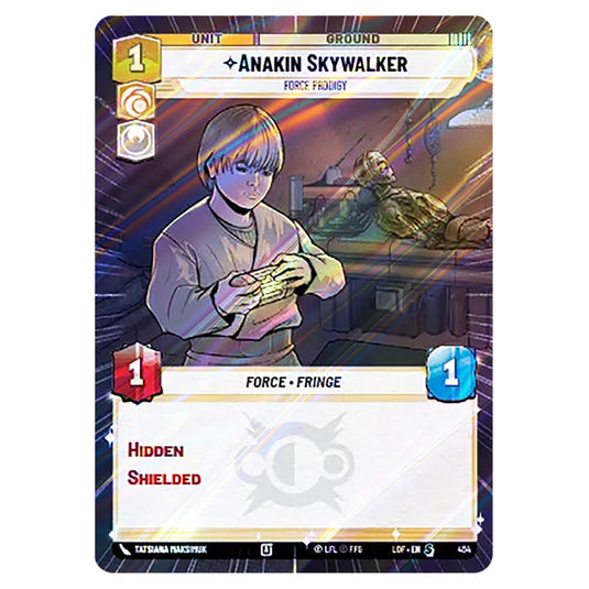 Anakin Skywalker Force Prodigy  card from the Star Wars Unlimited set Legends of the Force