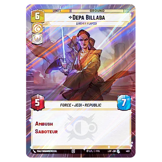 Depa Billaba A Higher Purpose  card from the Star Wars Unlimited set Legends of the Force