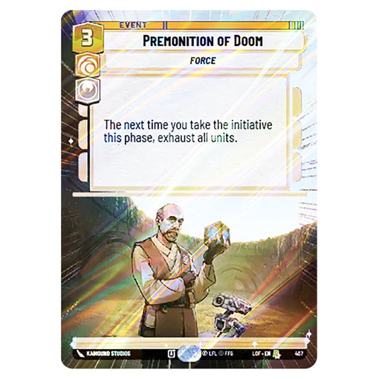 Premonition of Doom  card from the Star Wars Unlimited set Legends of the Force