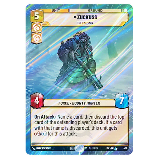 Zuckuss The Findsman  card from the Star Wars Unlimited set Legends of the Force