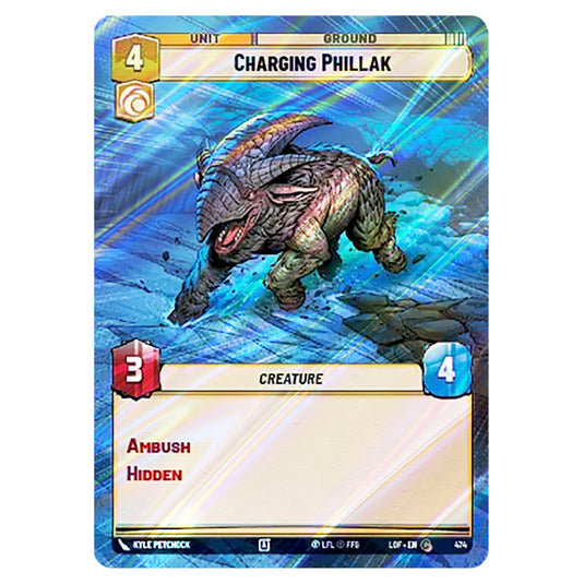 Charging Phillak  card from the Star Wars Unlimited set Legends of the Force