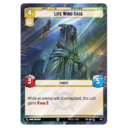 Life Wind Sage  card from the Star Wars Unlimited set Legends of the Force