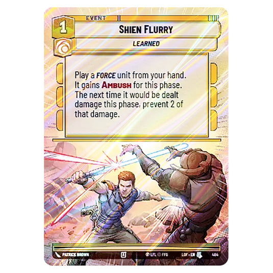 Shien Flurry  card from the Star Wars Unlimited set Legends of the Force