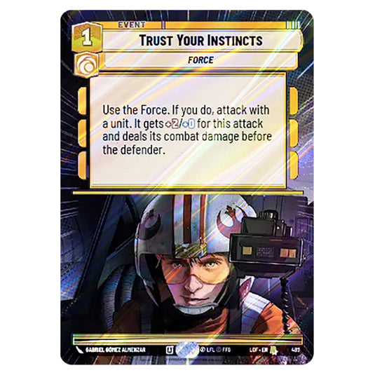 Trust Your Instincts  card from the Star Wars Unlimited set Legends of the Force