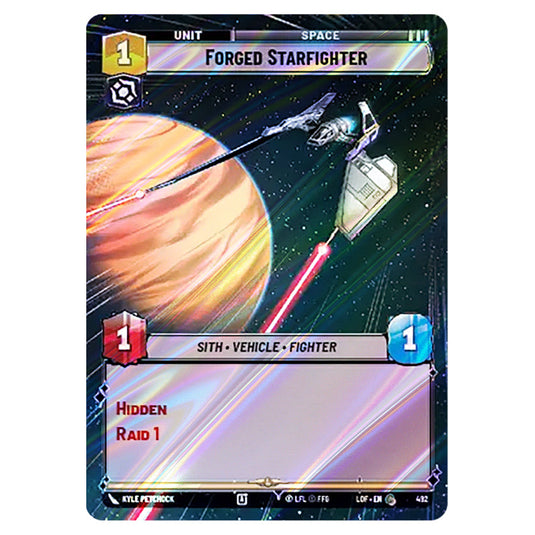 Forged Starfighter  card from the Star Wars Unlimited set Legends of the Force