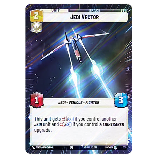Jedi Vector  card from the Star Wars Unlimited set Legends of the Force