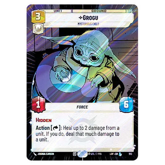 Grogu Mysterious Child  card from the Star Wars Unlimited set Legends of the Force