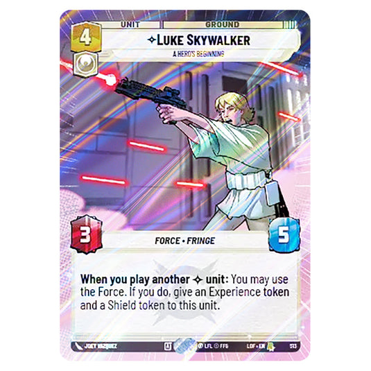 Luke Skywalker A Hero's Beginning  card from the Star Wars Unlimited set Legends of the Force