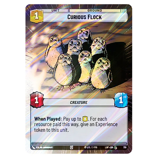 Curious Flock  card from the Star Wars Unlimited set Legends of the Force