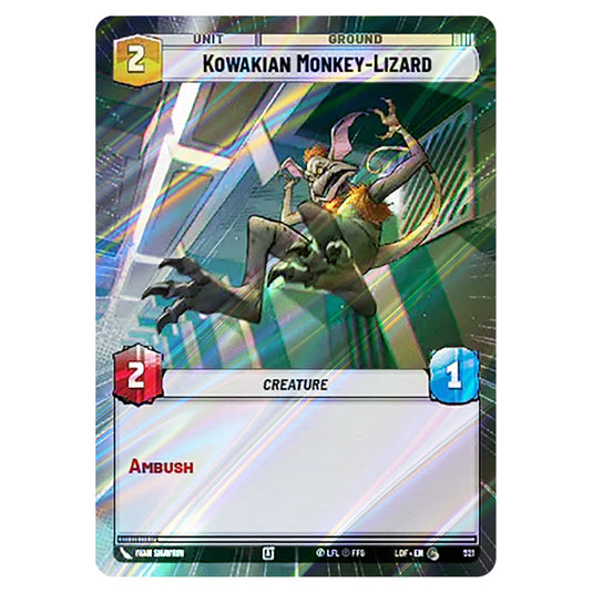Kowakian Monkey-Lizard  card from the Star Wars Unlimited set Legends of the Force