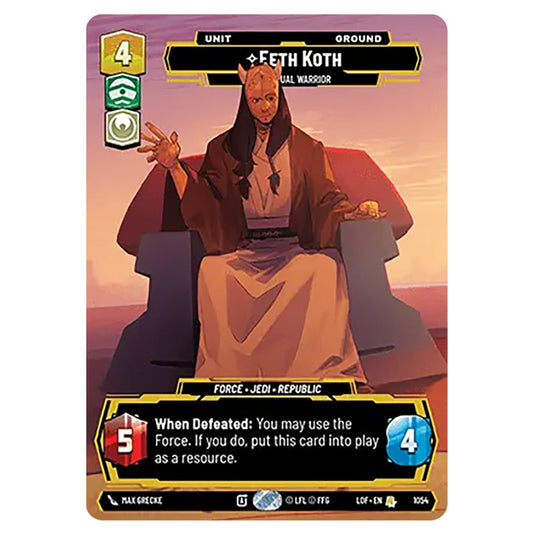 Eeth Koth Spiritual Warrior  card from the Star Wars Unlimited set Legends of the Force