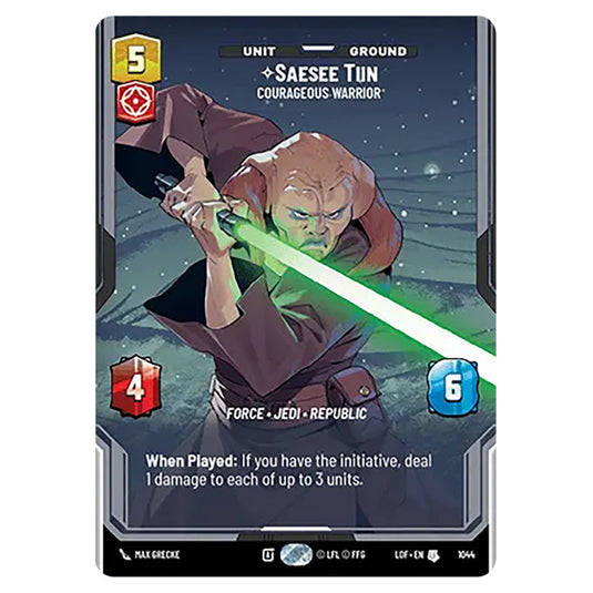 Saesee Tiin Courageous Warrior  card from the Star Wars Unlimited set Legends of the Force