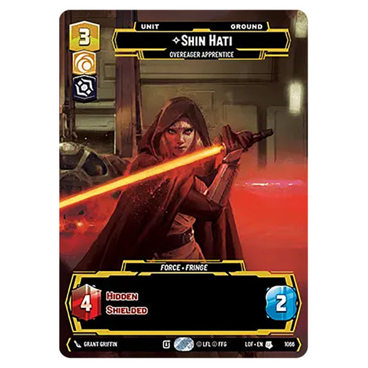 Shin Hati Overeager Apprentice  card from the Star Wars Unlimited set Legends of the Force