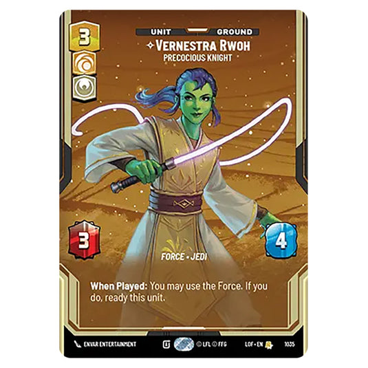 Vernestra Rwoh Precocious Knight  card from the Star Wars Unlimited set Legends of the Force