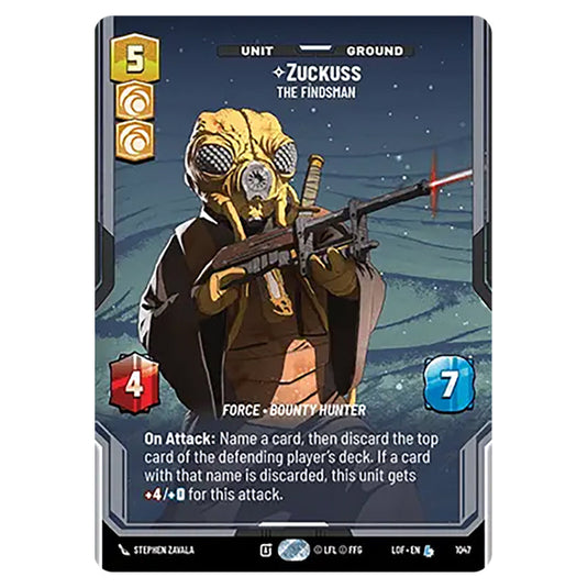 Zuckuss The Findsman  card from the Star Wars Unlimited set Legends of the Force