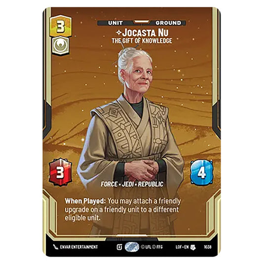 Jocasta Nu The Gift of Knowledge  card from the Star Wars Unlimited set Legends of the Force