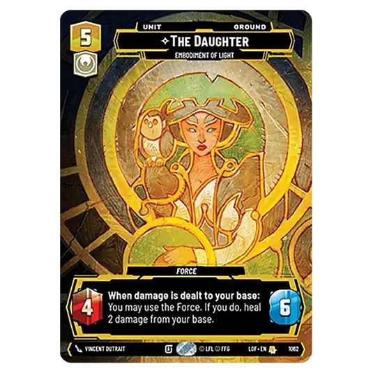 The Daughter Embodiment of Light  card from the Star Wars Unlimited set Legends of the Force