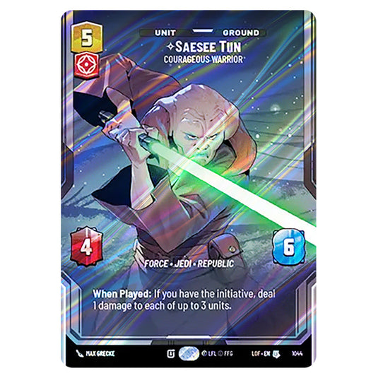 Saesee Tiin Courageous Warrior  card from the Star Wars Unlimited set Legends of the Force