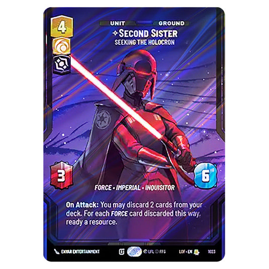 Second Sister Seeking the Holocron  card from the Star Wars Unlimited set Legends of the Force