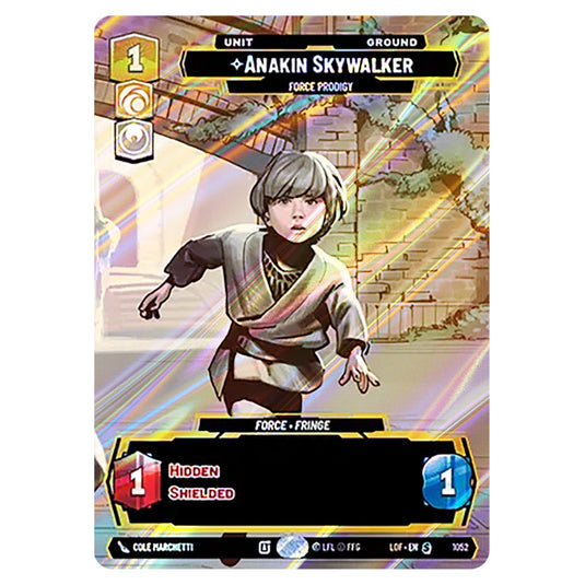 Anakin Skywalker Force Prodigy  card from the Star Wars Unlimited set Legends of the Force