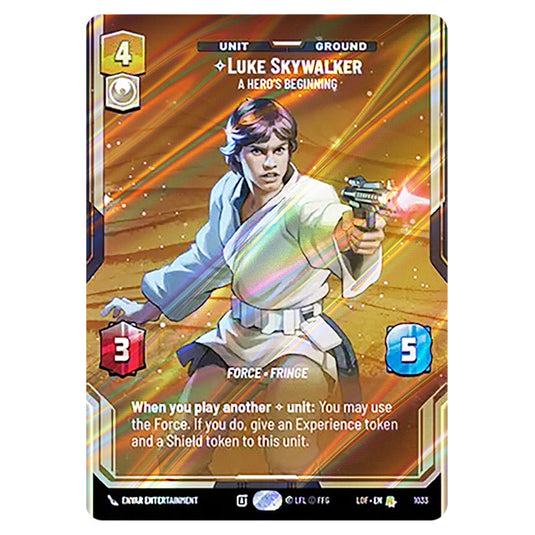 Luke Skywalker A Hero's Beginning  card from the Star Wars Unlimited set Legends of the Force