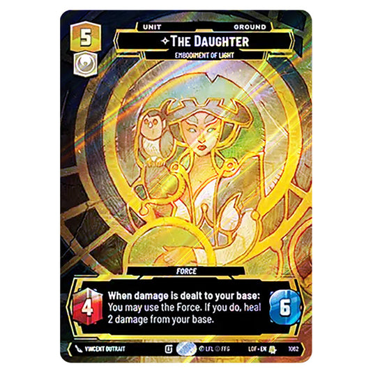 The Daughter Embodiment of Light  card from the Star Wars Unlimited set Legends of the Force